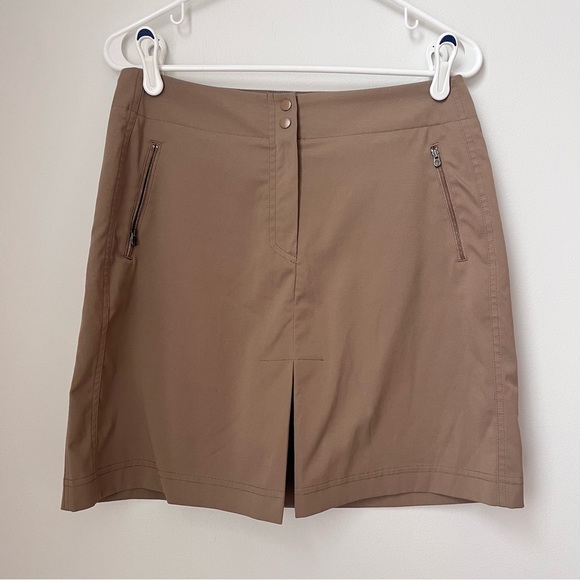 Tail Pants - Tail Tech Brown Tennis and Golf A-Line Skort with Zipper Pockets Size 8